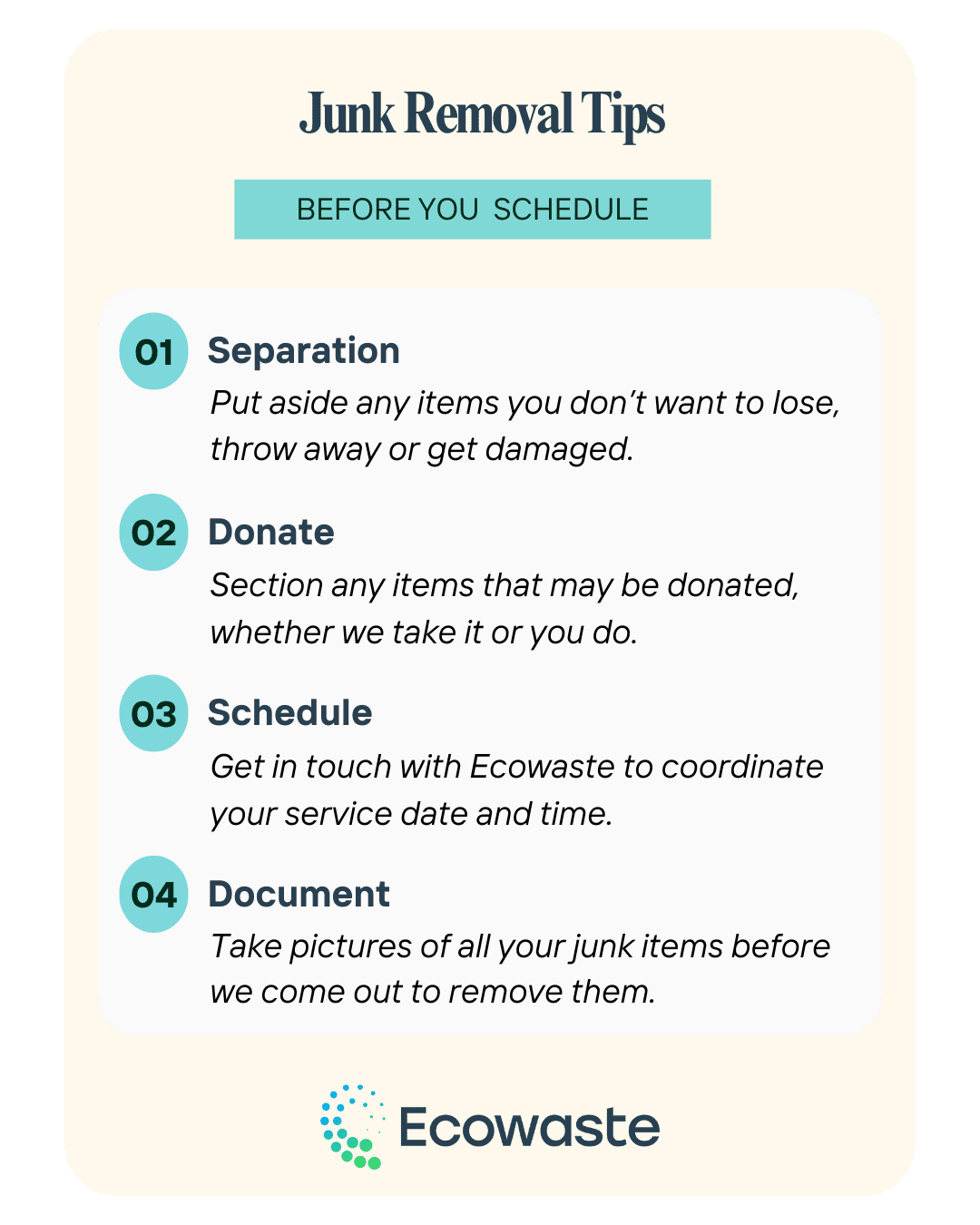 Ecowaste Junk Removal Tips List